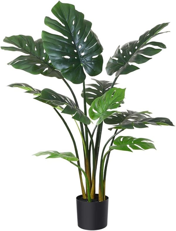 FOPAMTRI Artificial Monstera Deliciosa Plant 43" Fake Tropical Palm Tree, Perfect Faux Swiss Cheese Plant for Home Garden Office Store Decoration, 11 Leaves - Image 5