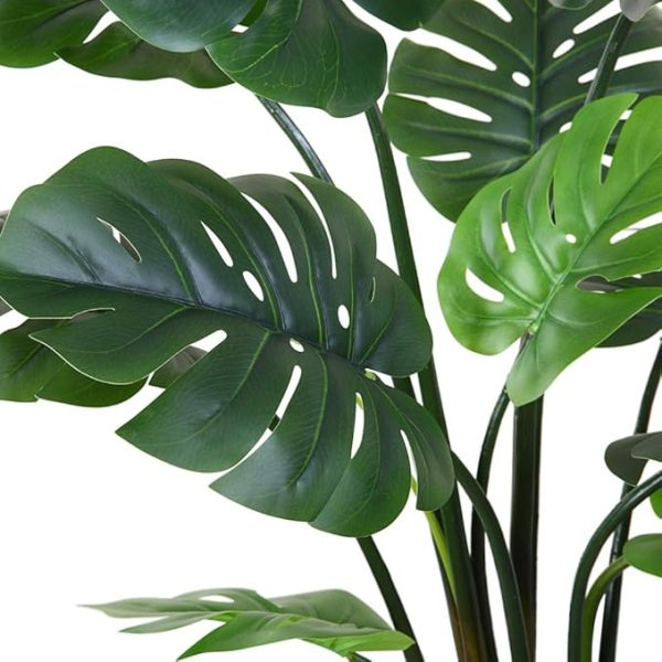 FOPAMTRI Artificial Monstera Deliciosa Plant 43" Fake Tropical Palm Tree, Perfect Faux Swiss Cheese Plant for Home Garden Office Store Decoration, 11 Leaves - Image 4