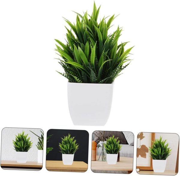 Cabilock Small Fake Bonsai Plant Artificial Potted Realistic Greenery Decor for Home Office 1pc - Image 2